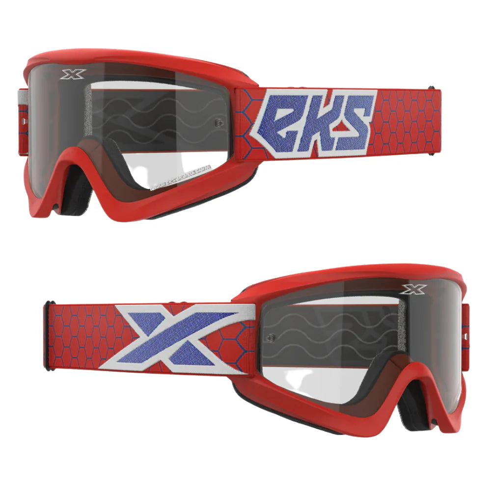 EKS Gox Flat Out Red/White/Blue Clear Goggle