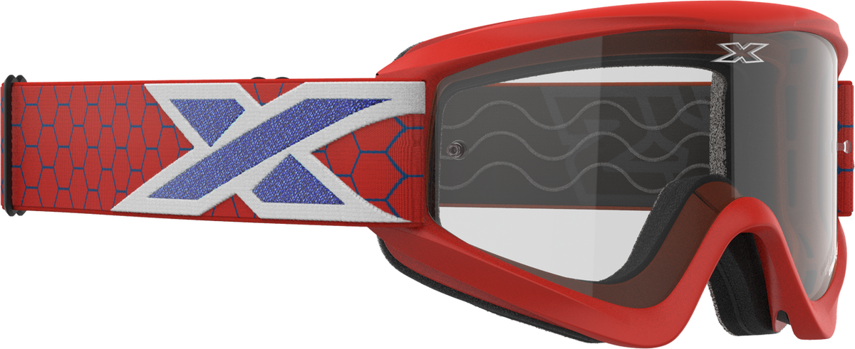 Eks Brand Flat Out Clear Goggle Red/White/Blue Clear - 067-60455