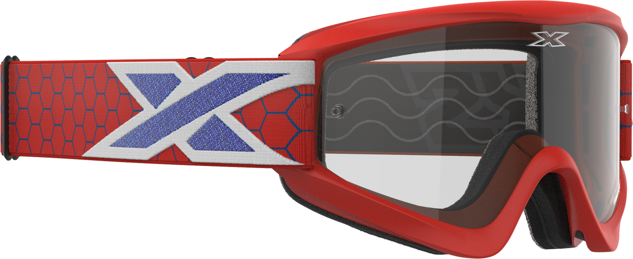 Eks Brand Flat Out Clear Goggle Red/White/Blue Clear - 067-60455