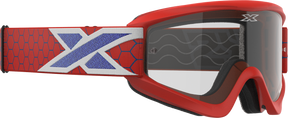 Eks Brand Flat Out Clear Goggle Red/White/Blue Clear - 067-60455