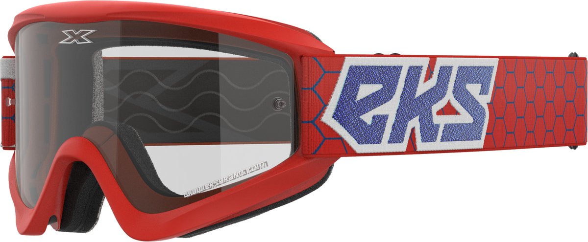 Eks Brand Flat Out Clear Goggle Red/White/Blue Clear - 067-60455