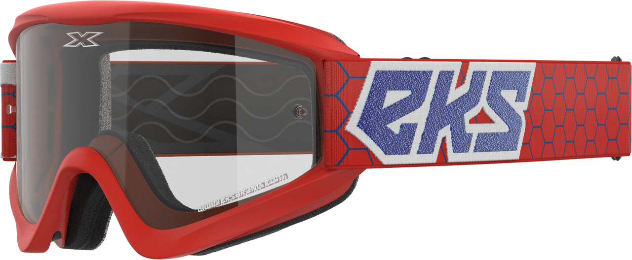 Eks Brand Flat Out Clear Goggle Red/White/Blue Clear - 067-60455