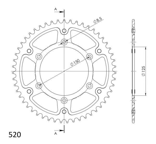 SUPERSPROX STEALTH REAR SPROCKET RST-990:50-BLK